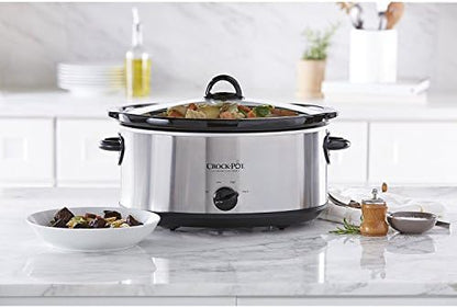 7 Quart Oval Manual Slow Cooker – Stainless Steel - Curated Catalog E1