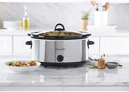 7 Quart Oval Manual Slow Cooker – Stainless Steel - Curated Catalog E1