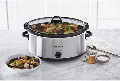 7 Quart Oval Manual Slow Cooker – Stainless Steel - Curated Catalog E1