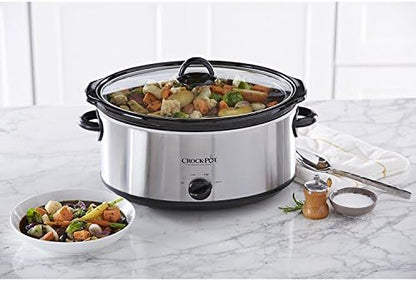 7 Quart Oval Manual Slow Cooker – Stainless Steel - Curated Catalog E1