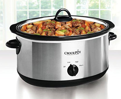 7 Quart Oval Manual Slow Cooker – Stainless Steel - Curated Catalog E1