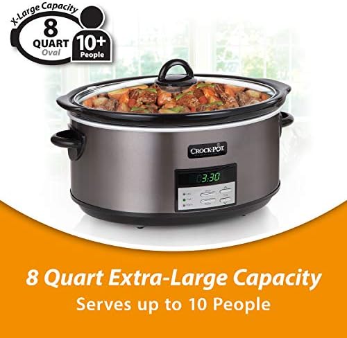 8 Quart Programmable Slow Cooker with Auto Warm - Curated Catalog F5