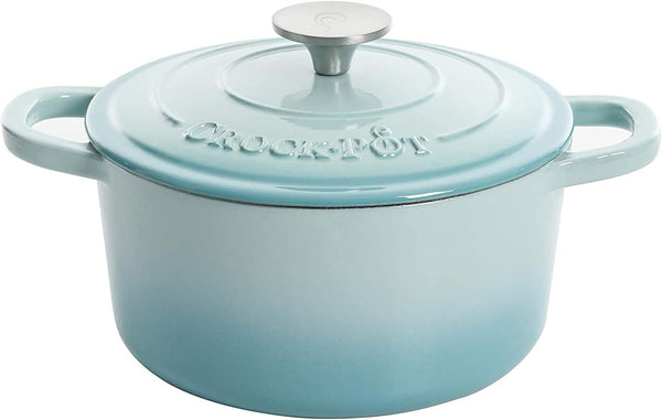 3 Quart Enameled Cast Iron Dutch Oven – Aqua - Curated Catalog O2