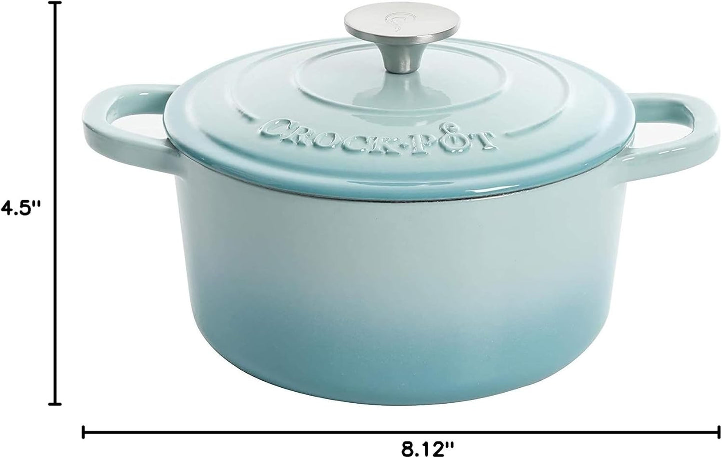 3 Quart Enameled Cast Iron Dutch Oven – Aqua - Curated Catalog O2
