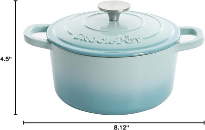 3 Quart Enameled Cast Iron Dutch Oven – Aqua - Curated Catalog O2