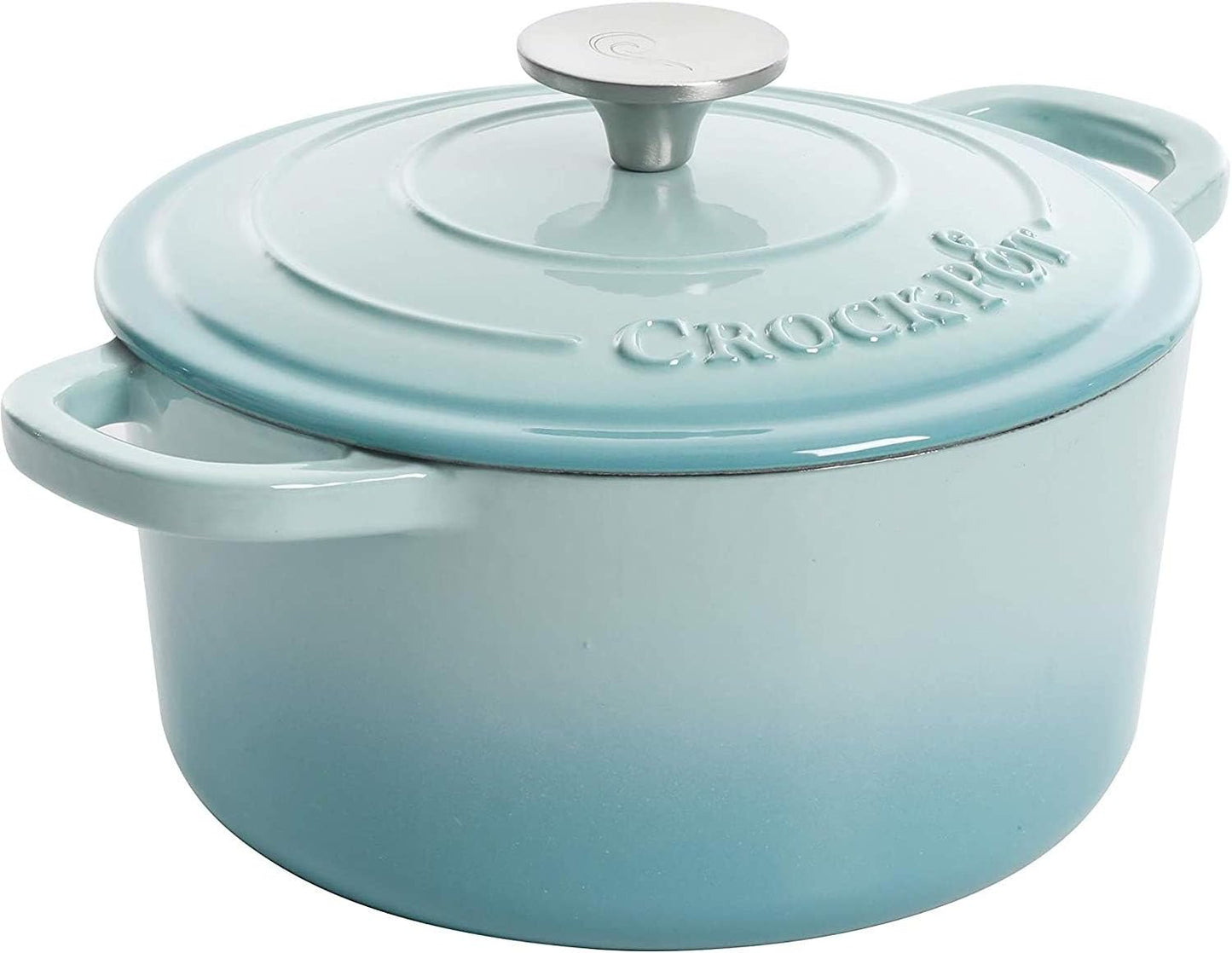 3 Quart Enameled Cast Iron Dutch Oven – Aqua - Curated Catalog O2